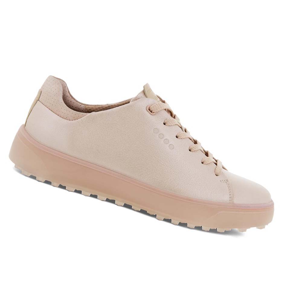 Women\'s Ecco Tray Laced Golf Shoes Pink | USA 134OKI